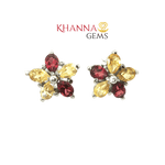 Load image into Gallery viewer, 5.70/GM Royal Yellow Topaz- Garnet Earrings - G0080