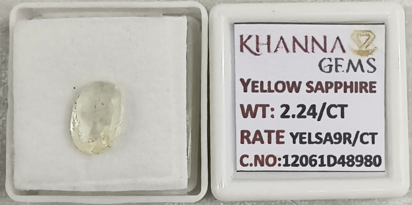 2.24/CT Natural Yellow Sapphire With Govt Lab Certificate-12061D48980