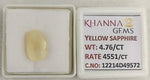 Load image into Gallery viewer, 4.76/CT Natural Yellow Sapphire With Govt Lab Certificate-12214D49572