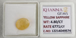 Load image into Gallery viewer, 4.8/CT Natural Yellow Sapphire With Govt Lab Certificate-12214D49574