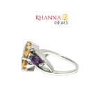 Load image into Gallery viewer, 4.90/GM YELLOW TOPAZ AMETHYST RING Earrings - G0247
