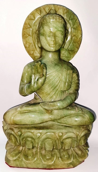 Buddha Statue Natural Aventurine Quartz Carved Speicemen-(40)