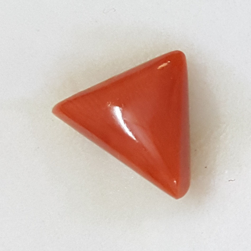 3.72 Ratti Italian Triangular Red Coral Gemstone