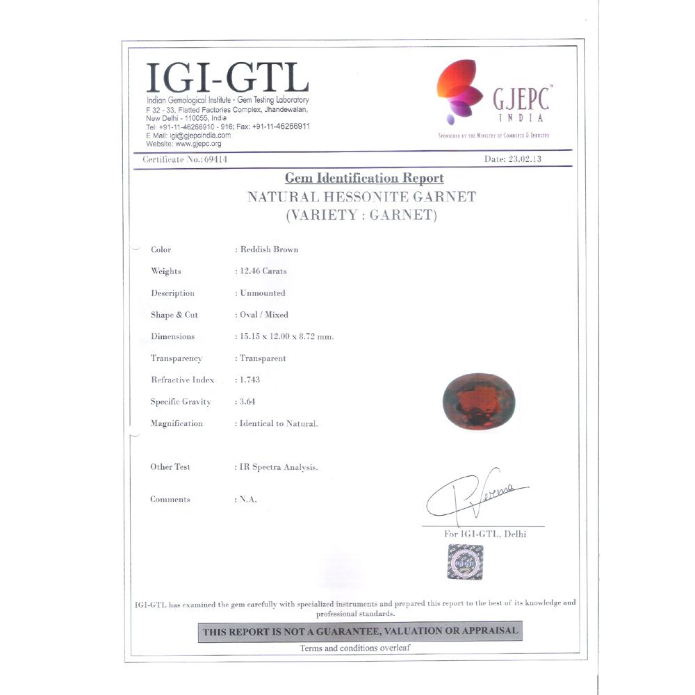 13.84 Ratti Natural Govt. Lab Certified Ceylonese Gomed
