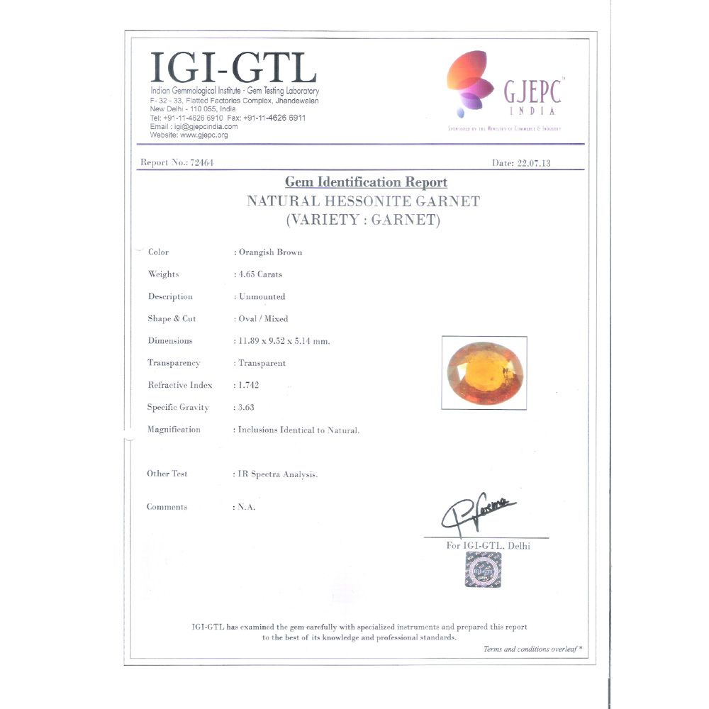 5.17 Ratti Natural Govt. Lab Certified Ceylonese Gomed