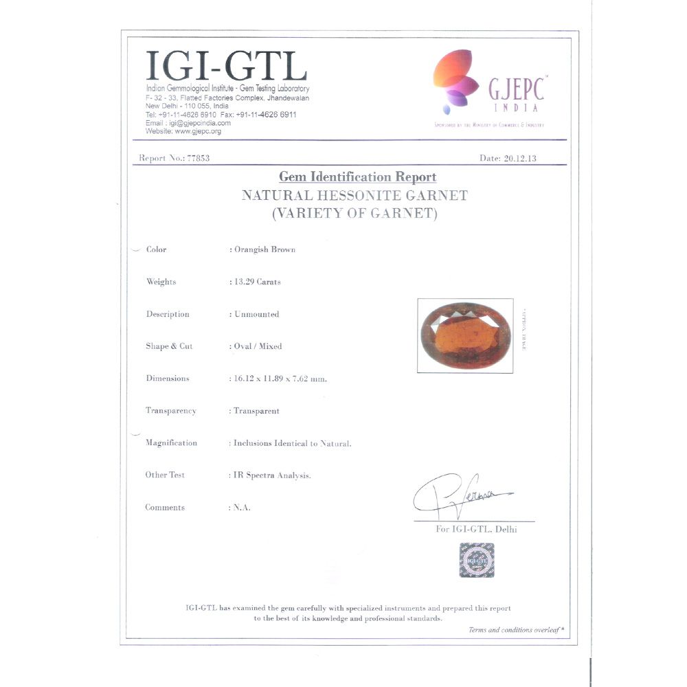 14.77 Ratti Natural Govt. Lab Certified Ceylonese Gomed