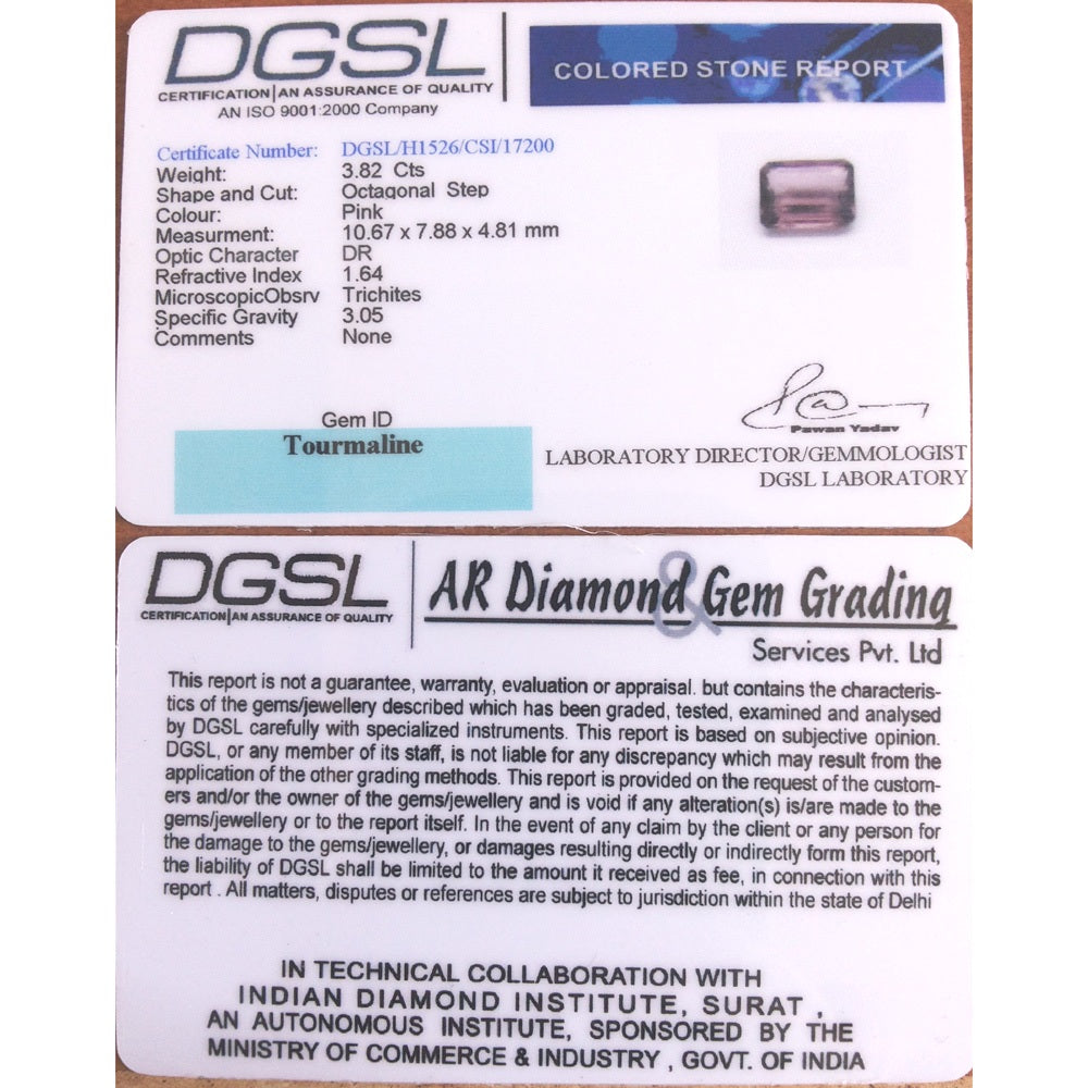 3.82/CT Natural Tourmaline Gemstone