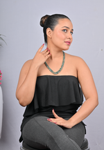 Load image into Gallery viewer, 30.4/GM TWO LAYER EMERALD BEADS MALA (600)