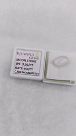 Load and play video in Gallery viewer, 3.95/CT Moon Stone with Govt. Lab Certificate (450)