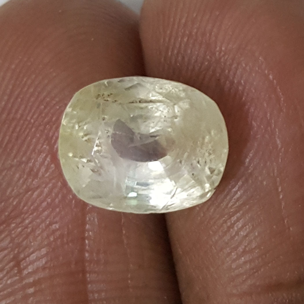 6.75/CT Natural Yellow Sapphire with Govt Lab Certificate-YELSA9U