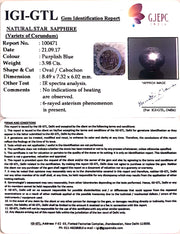 4.41 Ratti Star Sapphire with Govt. Lab Certificate-(5661)