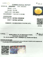 Load image into Gallery viewer, 5.75/CT Natural Yellow Sapphire With Govt Lab Certificate (2331)
