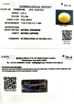 Load image into Gallery viewer, 6.43/CT Natural Yellow Sapphire With Govt Lab Certificate (1221)
