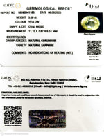 Load image into Gallery viewer, 5.50/CT Natural Yellow Sapphire With Govt Lab Certificate (23310)
