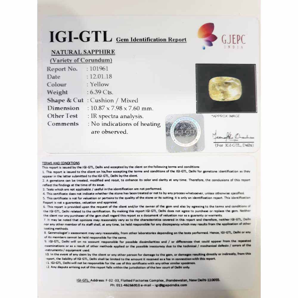 6.39/CT Pukhraj Stone with Govt Lab Certificate-45510