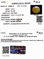 10.20/CT Natural Ceylonese Pukhraj Stone with Govt Lab Certificate-4551