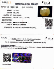 11.20/CT Natural Ceylonese Pukhraj Stone with Govt Lab Certificate-4551