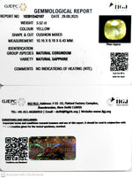 Load image into Gallery viewer, 5.52/CT Natural Yellow Sapphire With Govt Lab Certificate (12210)
