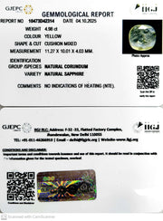4.98/CT Natural Yellow Sapphire With Govt Lab Certificate (12210)