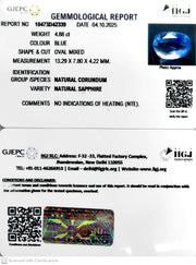 4.88/CT Natural Blue Sapphire with Govt Lab Certificate (45510)