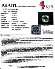 3.32 Ratti yellow sapphire with Govt Lab Certificate-(YELSA9T)