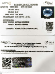 5.47/CT Natural Blue Sapphire with Govt Lab Certificate (16650)