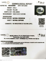 Load image into Gallery viewer, 4.94/CT Natural Yellow Sapphire With Govt Lab Certificate (12210)