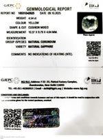 Load image into Gallery viewer, 4.54/CT Natural Yellow Sapphire With Govt Lab Certificate (12210)