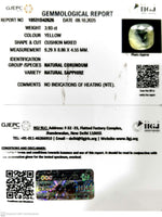 Load image into Gallery viewer, 3.93/CT Natural Yellow Sapphire With Govt Lab Certificate (8991)