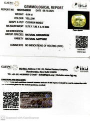 4.04/CT Natural Yellow Sapphire With Govt Lab Certificate (12210)