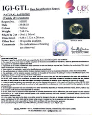 2.98 Ratti yellow sapphire with Govt Lab Certificate-(6771)