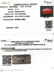 5.51/CT Natural Japanees Coral With Govt. Lab Certificate (8200)