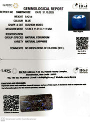 9.42/CT Natural Blue Sapphire with Govt Lab Certificate-10697D43132