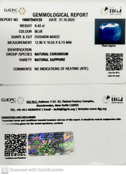 8.43/CT Natural Blue Sapphire with Govt Lab Certificate (4551)