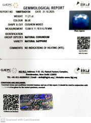 11.21/CT Natural Blue Sapphire with Govt Lab Certificate (4551)