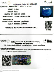 9.40/CT Natural Blue Sapphire with Govt Lab Certificate (4551)
