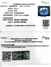 7.65/CT Natural Blue Sapphire with Govt Lab Certificate (8991)