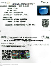 4.72/CT Natural Blue Sapphire with Govt Lab Certificate (6771)