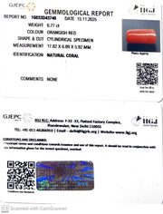 6.77/CT Natural Red Coral With Govt. Lab Certificate-10833D43740