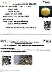 4.69/CT Natural Yellow Sapphire With Govt Lab Certificate (2331)