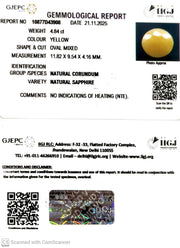4.84/CT Natural Yellow Sapphire With Govt Lab Certificate (2331)