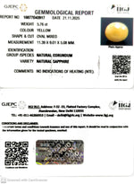 Load image into Gallery viewer, 5.76/CT Natural Yellow Sapphire With Govt Lab Certificate (2331)