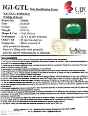 9.72 Ratti Natural Panna Stone With Govt. Lab Certificate (3441)