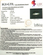 Load image into Gallery viewer, 3.71/CT Natural Sillimanite Cat's Eye Stone With Govt. Lab Certificate-109148