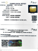 Load image into Gallery viewer, 5.41/CT Natural Yellow Sapphire With Govt Lab Certificate-10952D44204
