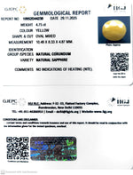 Load image into Gallery viewer, 4.75/CT Natural Yellow Sapphire With Govt Lab Certificate-10952D44230