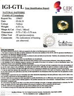 Load image into Gallery viewer, 4.33/CT Natural Yellow Sapphire With Govt Lab Certificate-YELSA9U
