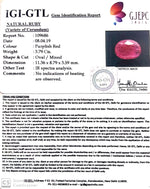 Load image into Gallery viewer, 3.79/CT Natural Mozambique Ruby with Govt. Lab Certificate-RUBY9V
