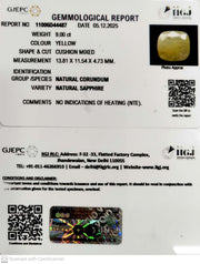 9.00/CT Natural Yellow Sapphire With Govt Lab Certificate-11006D44487
