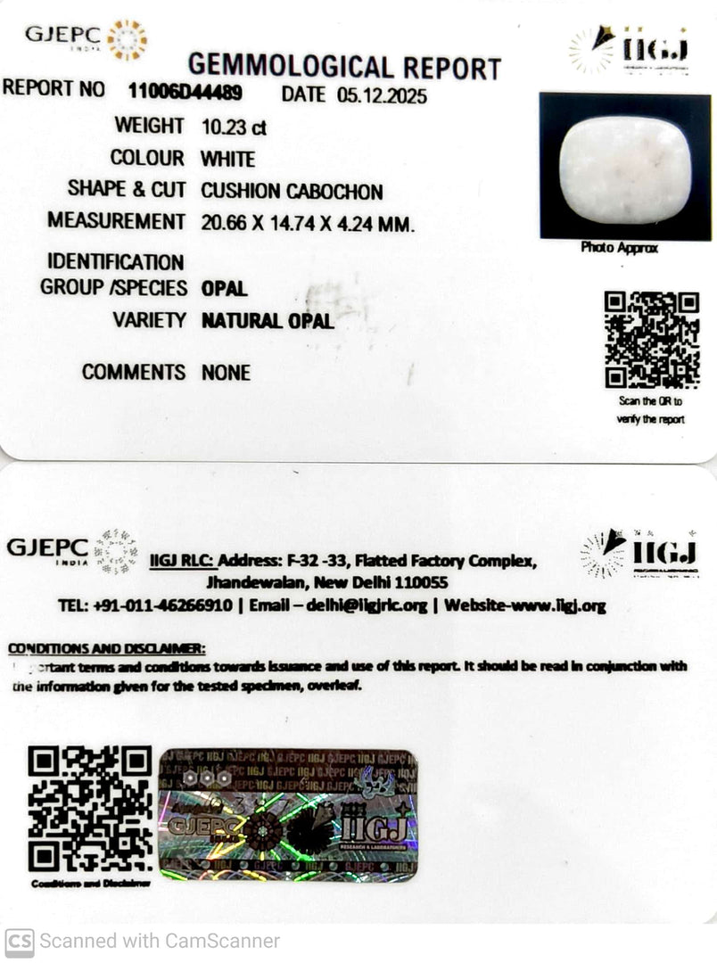 10.23/CT Natural Opal with Govt. Lab Certificate-11006D44489